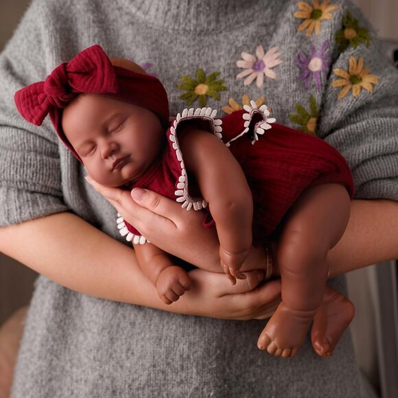 20 Inch Reborn Baby Doll Black Girl Realistic Soft Newborn Toy Gift for Kids - Picture 2 of 9